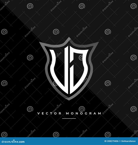 Letter Vj Logo Design Silver Shield V J Monogram Minimal Monogram