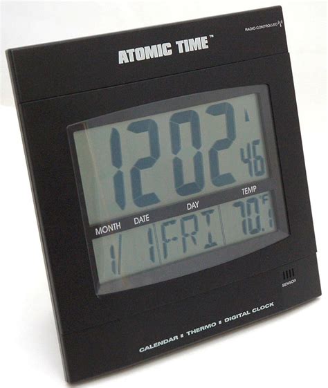 Time Tech Digital Wall Atomic Clock Thermostat Daydate Temperature