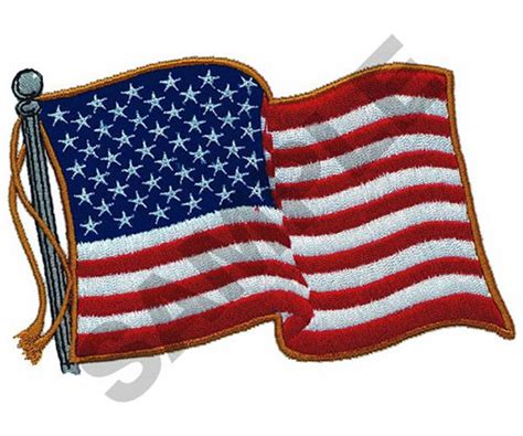 American Flag Embroidery Design Machine Embroidery Etsy