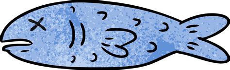 textured cartoon doodle   dead fish  vector art  vecteezy