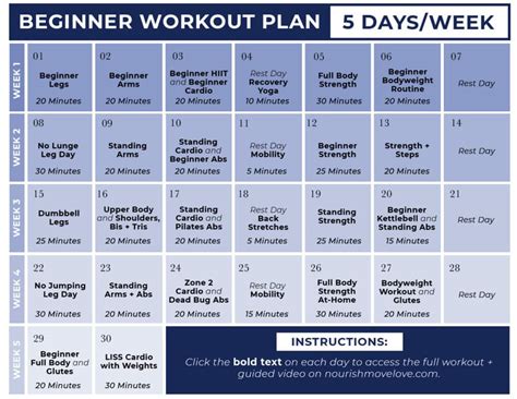 30-Day Beginner Workout Plan (Videos) - Future Health Post