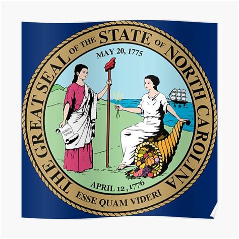 "Great Seal of North Carolina, United States" Poster by Shav | Redbubble