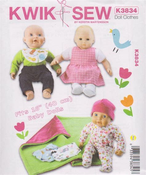 Kwik Sew Sewing Pattern K Baby Doll Clothes Wardrobe Kwik