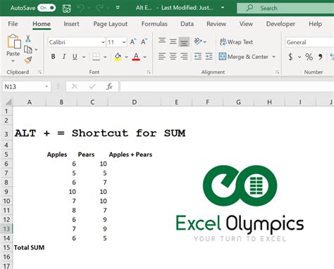 Excel Shortcuts Using The Alt Key Excel Olympics