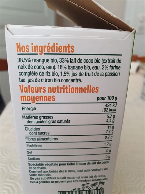 Brassé vegetal au lait de coco mangue banane passion Good Goût