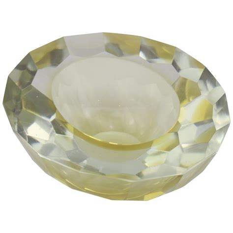 Mid Century Murano Glass Ashtray With 24k Yellow Gold Flecks At 1stdibs