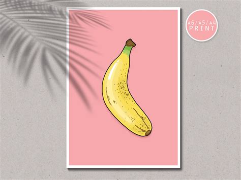 Banana Print/wall Art/ Wall Hanging/ Wall Print/ Illustrated - Etsy