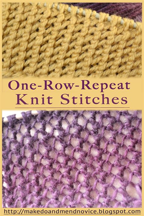 One Row Repeat Knit Stitches Explained