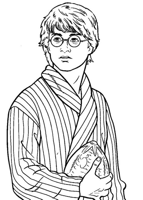 Disegno Da Colorare Harry Potter Harry Potter With Book Coloring Page