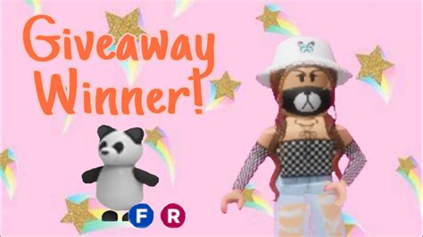 The Giveaway Winner Adopt Me💕 Roblox Youtube