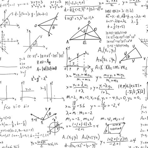 mathematical formulas fabric white