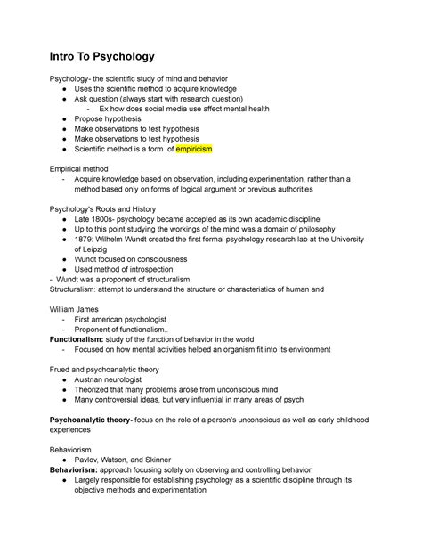 Psychology Chapter 1 3 Intro To Psychology Psychology The Scientific