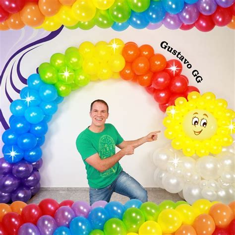 Balloon Arch Tutorial Balloon Rainbow Gustavo Gg Decoraciones De Fiesta De Arco Iris Arco