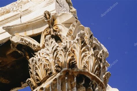 Capital De La Columna Corintia Templo De Zeus Ol Mpico Atenas Grecia