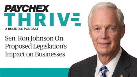 Sen Ron Johnson How Proposed Legislation Will Impact Businesses YouTube