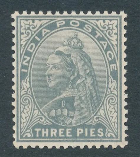 British India Queen Victoria Stamp Three Pies Mint Condition Very