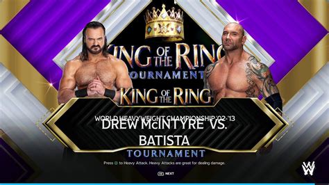 WWE 2K24 FULL MATCH Drew McIntyre Vs Batista World Heavyweight