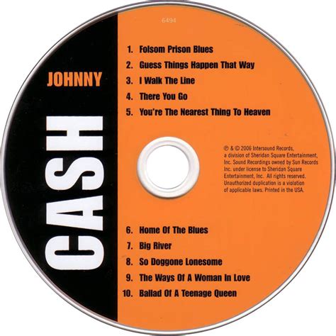 Car Tula Cd De Johnny Cash 10 Top 10 S Portada