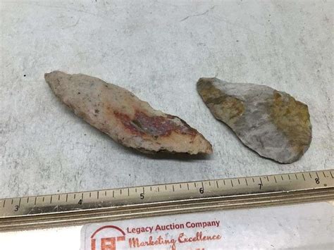 2 Native American spear heads - Legacy Auction Company