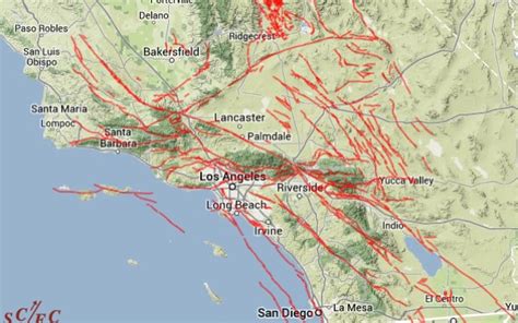 Southern California Earthquake Fault Line Map