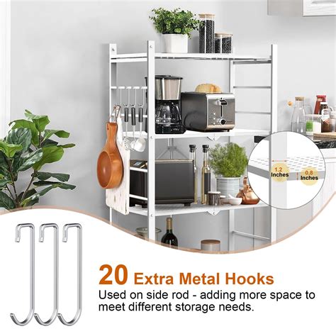 Himix Storage Shelves With Hooks Tier Foldable Shelves For