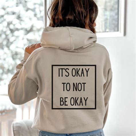 It's Okay to Not Be Okay Comforting Hoodie Wipe Tears Here Left Sleeve ...