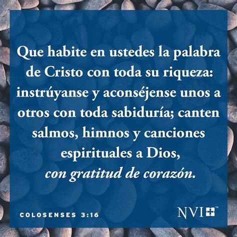 NVI Verse Of The Day Colosenses 3 16 Frases Espirituales Oracion