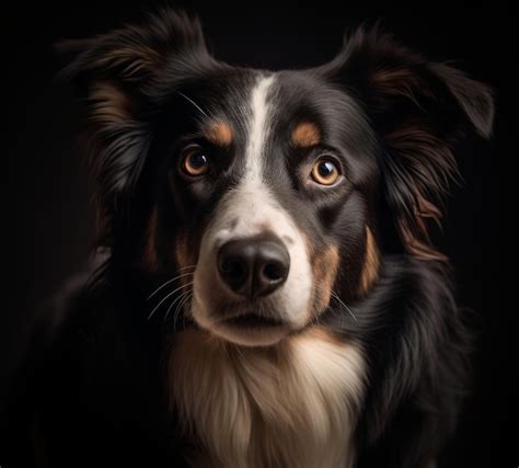 Un Perro Con Una Mancha Blanca En La Cara Foto Premium