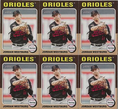 6 JORDAN WESTBURG 2024 Topps Heritage Rookie Card Lot Orioles RC