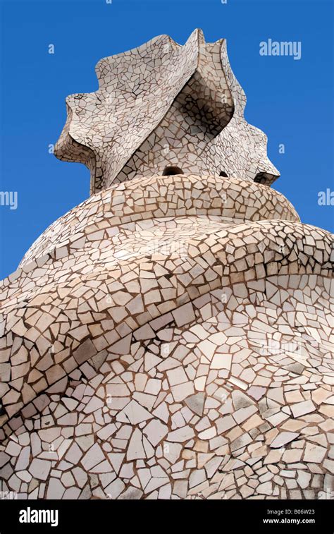 La Pedrera roof detail Barcelona Spain Stock Photo - Alamy