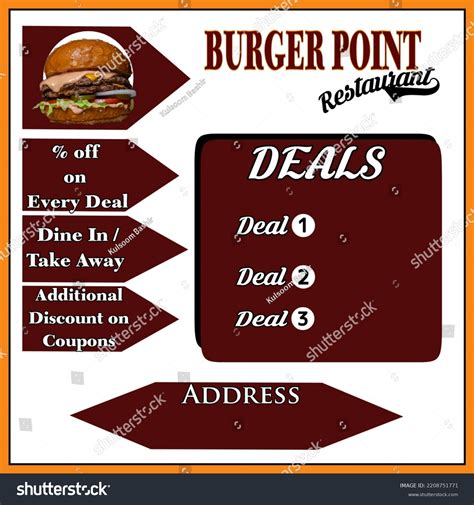 sample card design template restaurant ad stock photo