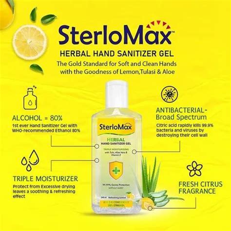 Ml Sterlomax Herbal Hand Sanitizer At Rs Herbal Sanitizer In