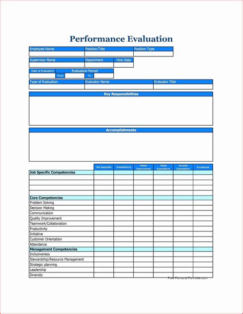 Employee Performance Review Template Word Free This Free Templates Be