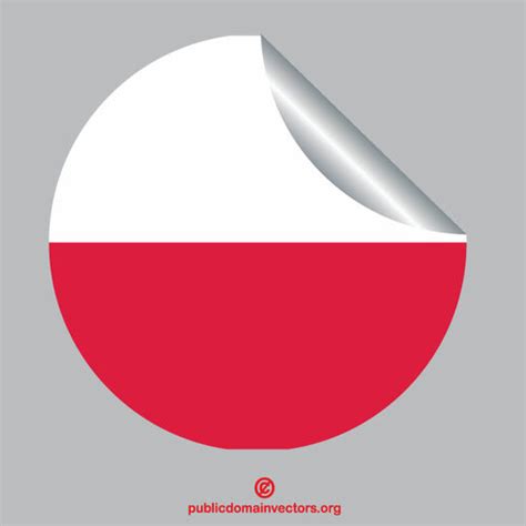 Polish flag peeling sticker | Public domain vectors