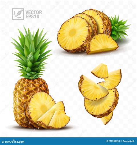 D R Aliste Vectoriel Isol Ananas Ensemble Entier Ananas Avec Des