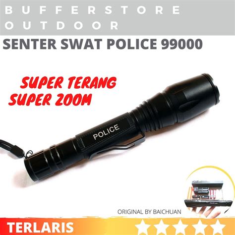 Jual Senter Led Police Swat T Baterai Lalin Watt Shopee