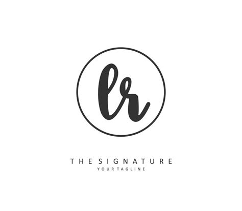 LR Initial Letter Handwriting And Signature Logo A Concept Handwriting