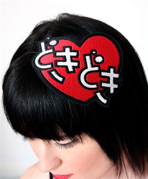 Anime Headband Doki Doki Heart Beat Heart Headband Red And