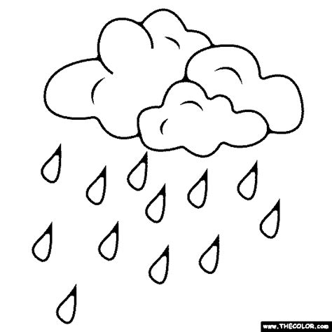 Rain Clouds With Rain Drops Coloring Page Rain Drops Coloring Pages