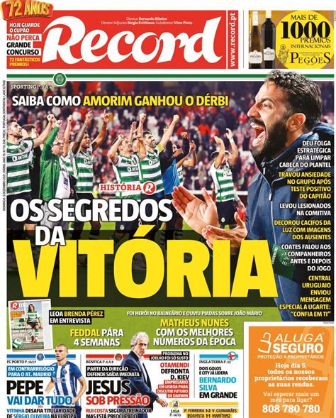 Capa Jornal Record 5 Dezembro 2021 Capasjornais Pt