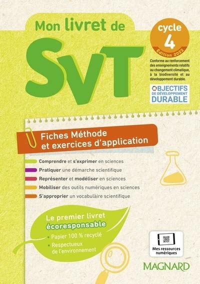 Livre Mon Livret De Svt Cycle Fiches M Thode Et Exercices D