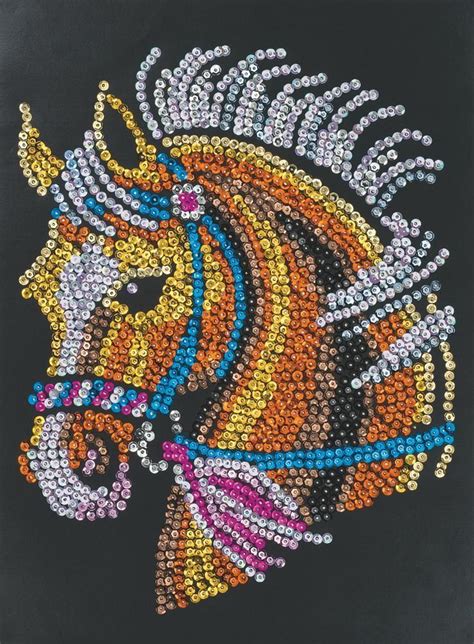 Sequin Art Pailletten Kunst Paard Bol