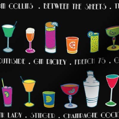 Line 'em up! - Speakeasy Cocktails on Fabric | Spoonflower