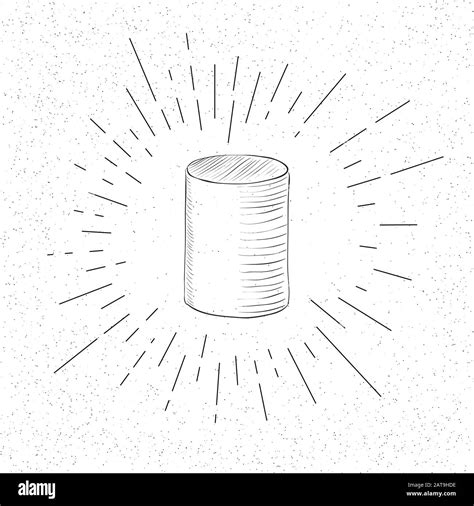 Symbol of Hand Drawn Cylinder - Cylinder Icon Concept - Vector ...