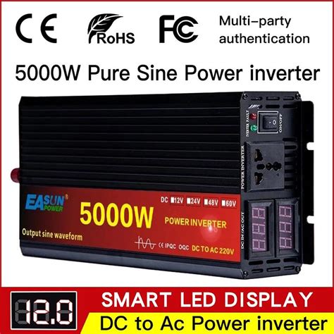 Buy Pure Sine Wave 2000w 3000w 4000w 5000w Car Inverter Dc 12v 24v Ac