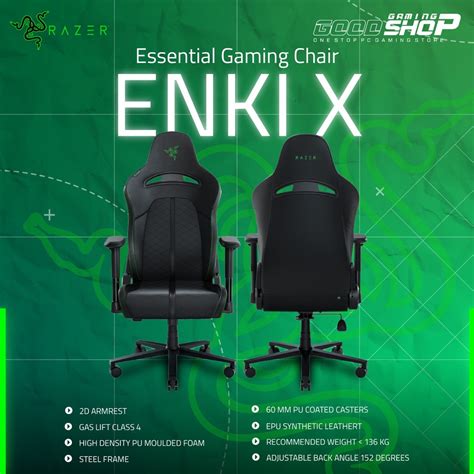 Jual Razer Enki X Black Green Essential For All Day Comfort Gaming