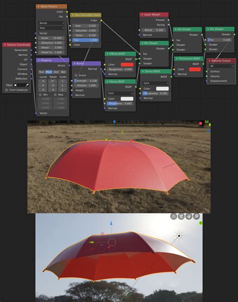 cycles render engine - Umbrella fabric material - Blender Stack Exchange