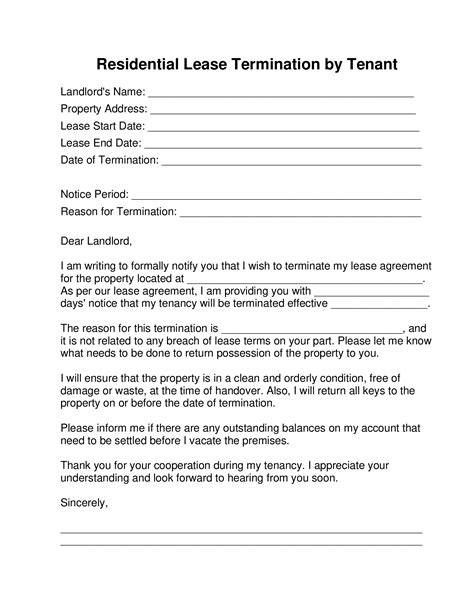 Residential Lease Termination Letter Forms Docs 2023