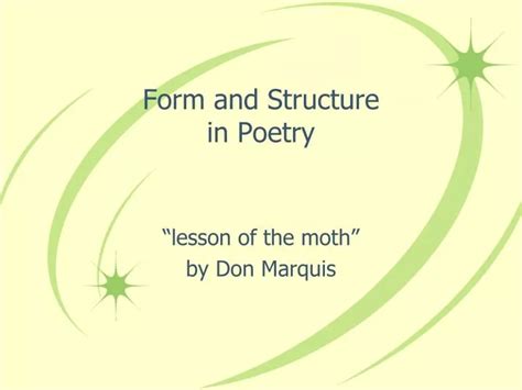 Ppt Form And Structure In Poetry Powerpoint Presentation Free