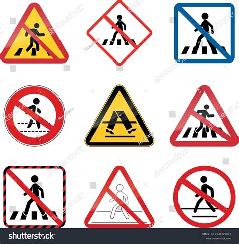 No Crossing Sign Board Vector Stock Vector (Royalty Free) 2241229063 | Shutterstock